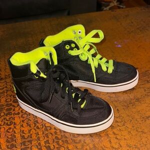 Osiris Kids Black and Neon Yellow Sneakers